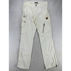 Lauren Ralph Lauren Womens Cream Cargo Utility Pants Size 4 Cotton Nylon Zips